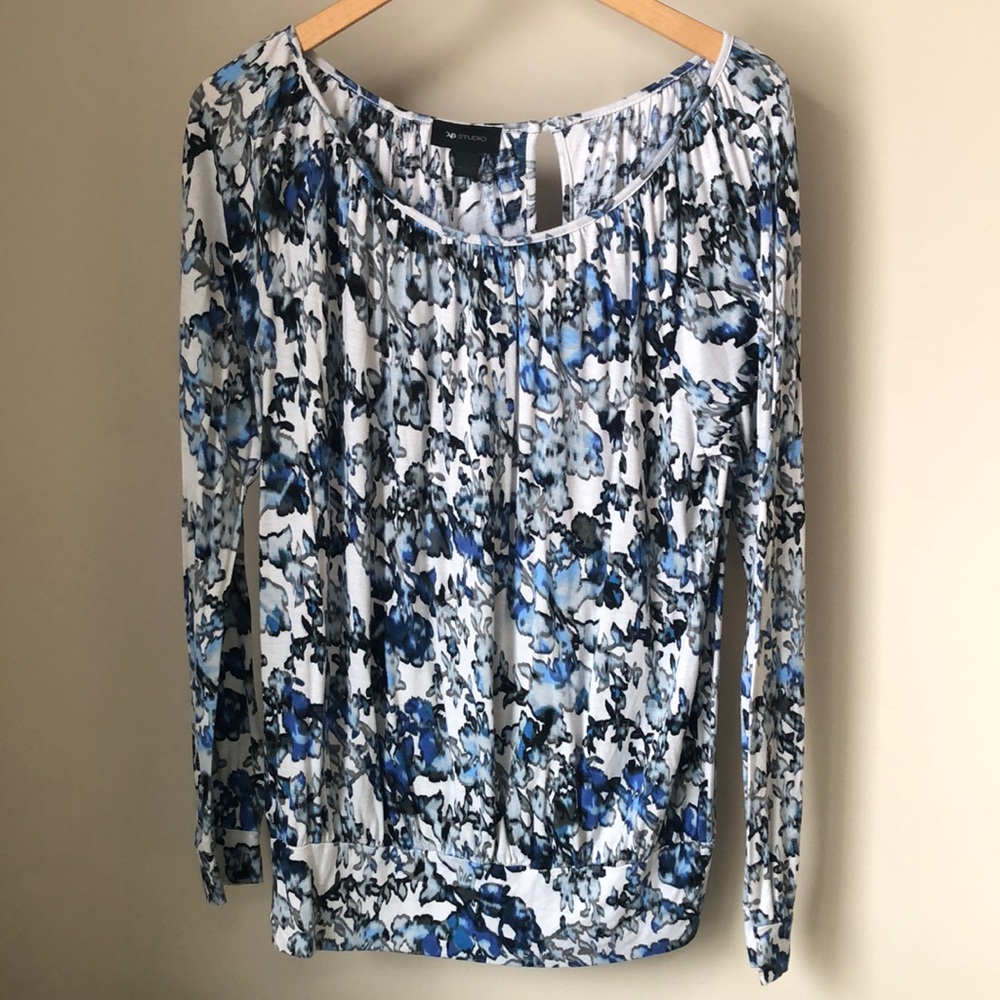 AB STUDIO Beautiful Floral Top Women’s Size Large Made in the USA 🇺🇸
